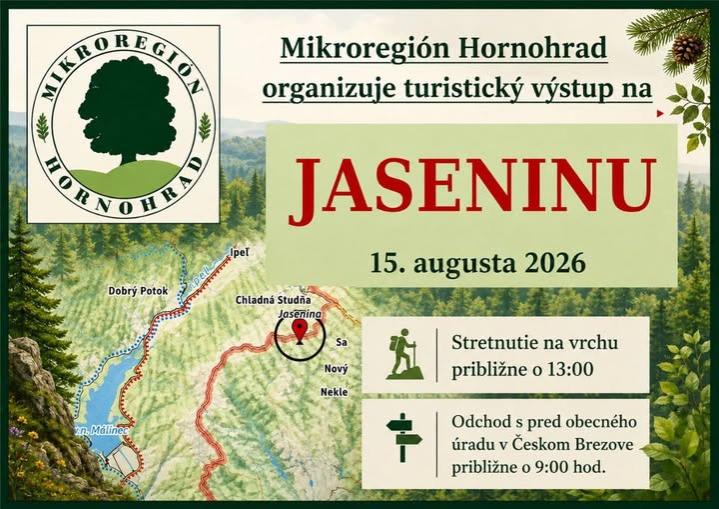Plagát a pozvánka na výstup na Jaseninu